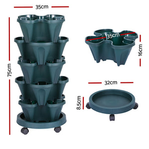 Black Garden Bed | 5 Tier | Vertical Garden Stackable Planters