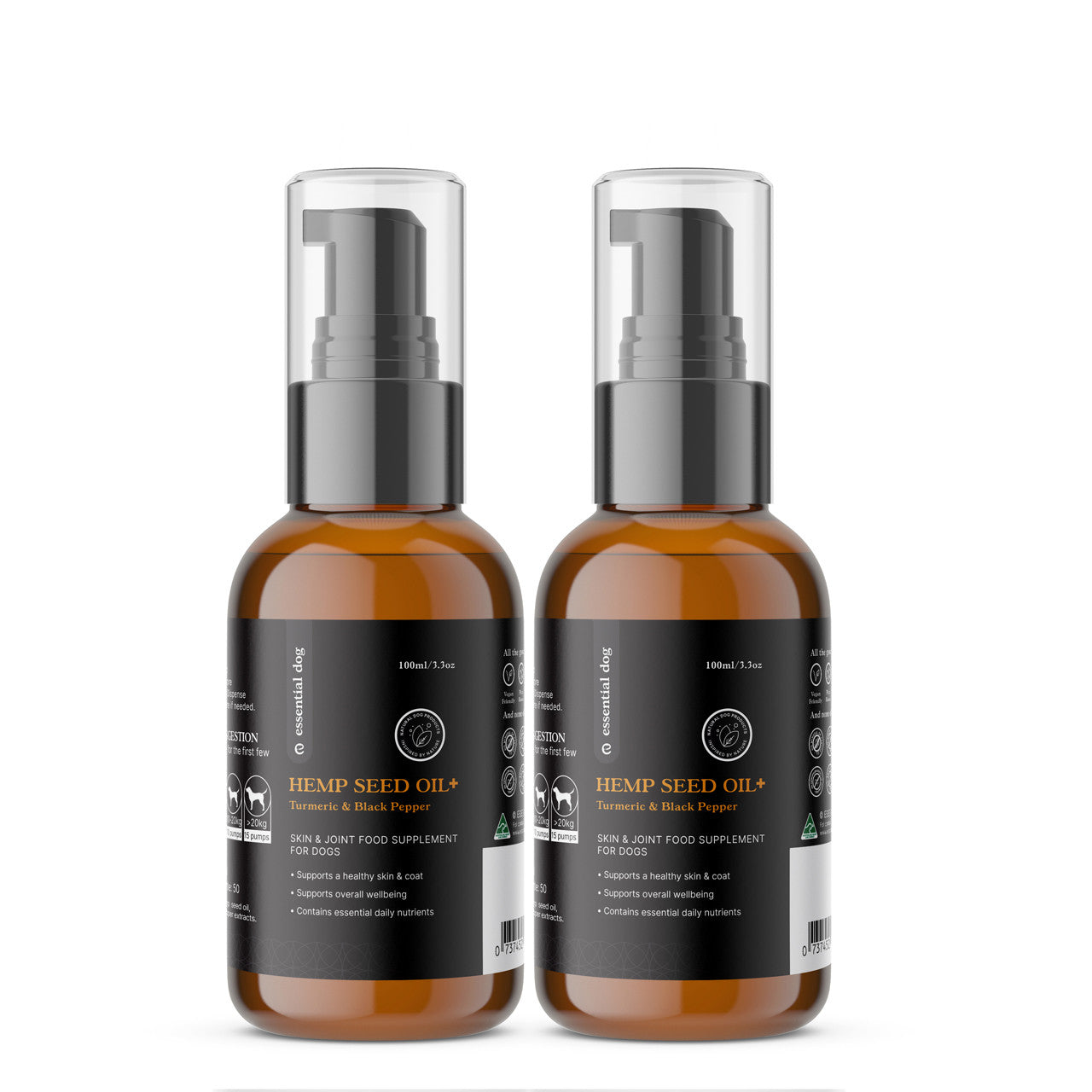 Raw Hemp Seed Oil + Turmeric for Dogs | 2 x 100ml